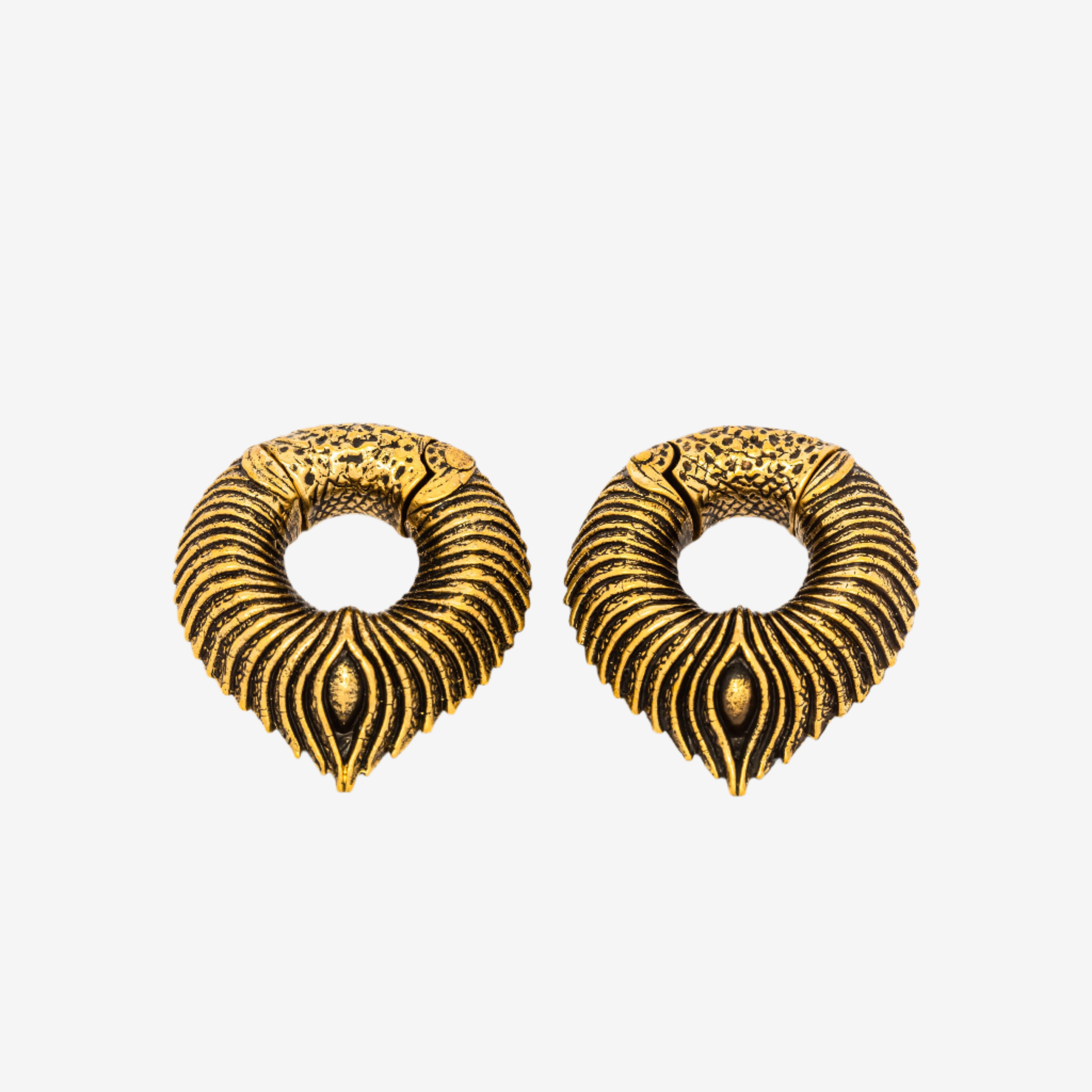 MARVDASHT Medium Cyborg Clicker Ear Weights in Gold | 3/18" gauge