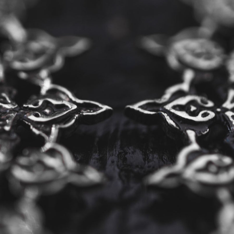 MOZAIKA Oversized Gothic Disc Earrings in Silver | 16 gauge