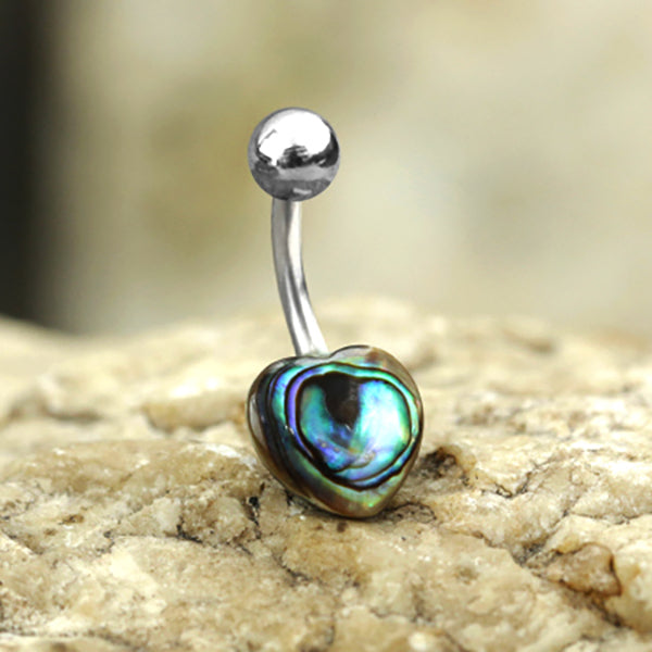 Heart Belly Piercing Ring in Silver | 14 gauge