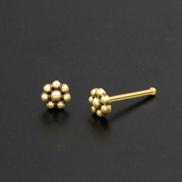 FLO Flower Nose Pin Stud in Gold | 18 gauge