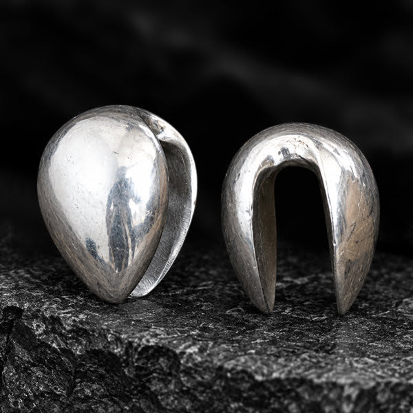 OLO Minimalist Teardrop Ear Hangers in White Brass | 5/8 or 9/16 gauge