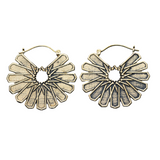 MOSAIC Ethnic Mandala Disc Hoop Earrings in Gold | 16 gauge