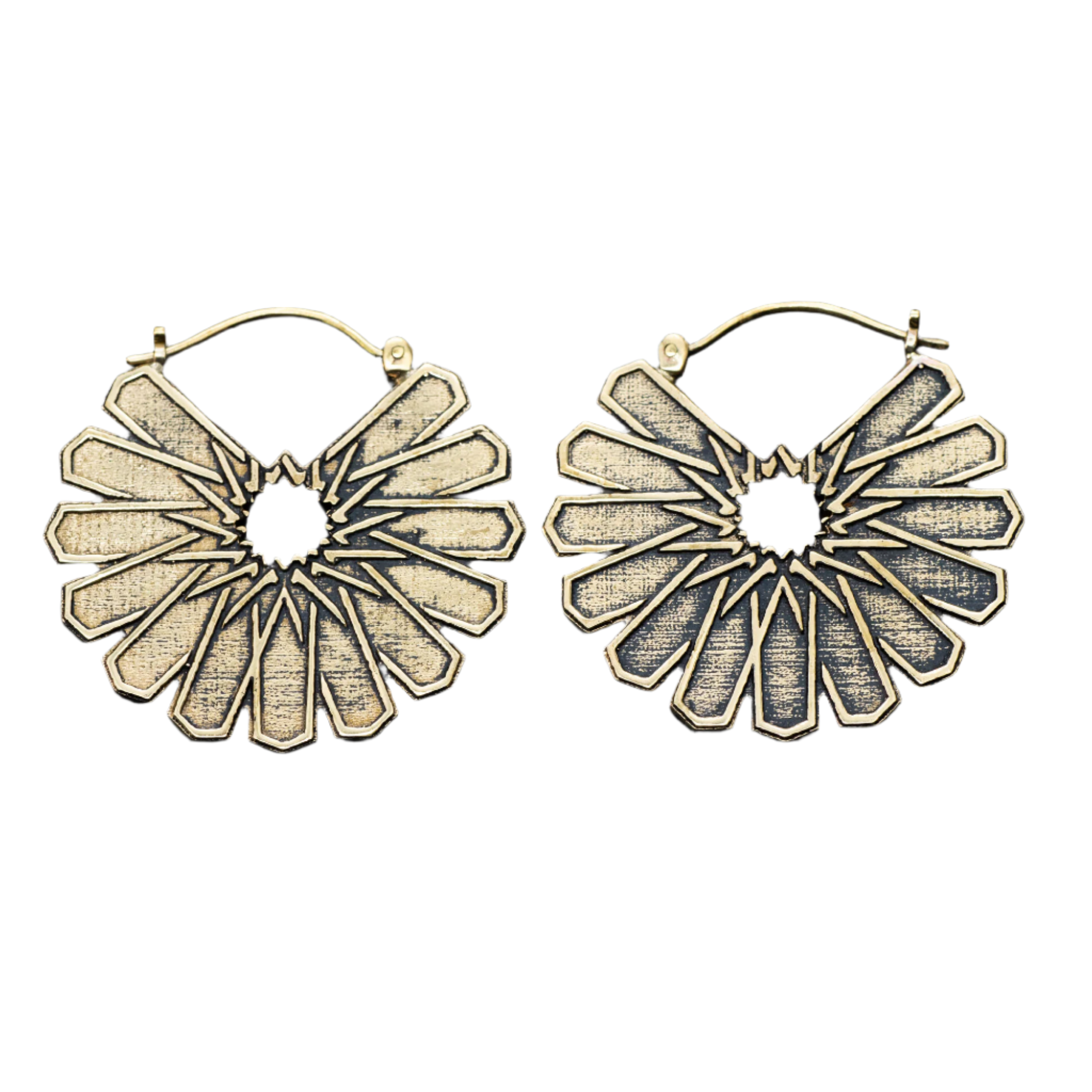 MOSAIC Ethnic Mandala Disc Hoop Boucles d'oreilles en Or | calibre 16