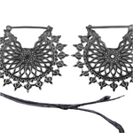 MOZAIKA Oversized Gothic Disc Earrings in White Brass | 16 gauge