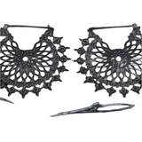 MOZAIKA Oversized Gothic Disc Earrings in Black | 16 gauge