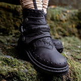 MAGMA Wasteland Bottines de combat en cuir clouté
