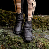 MAGMA Wasteland Bottines de combat en cuir clouté
