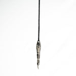 Side view of the Silver 925 spoon pendant, displaying the detailed craftsmanship and dark oxidized finish.