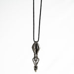 Back view of the Silver 925 spoon pendant, displaying the detailed craftsmanship and dark oxidized finish.