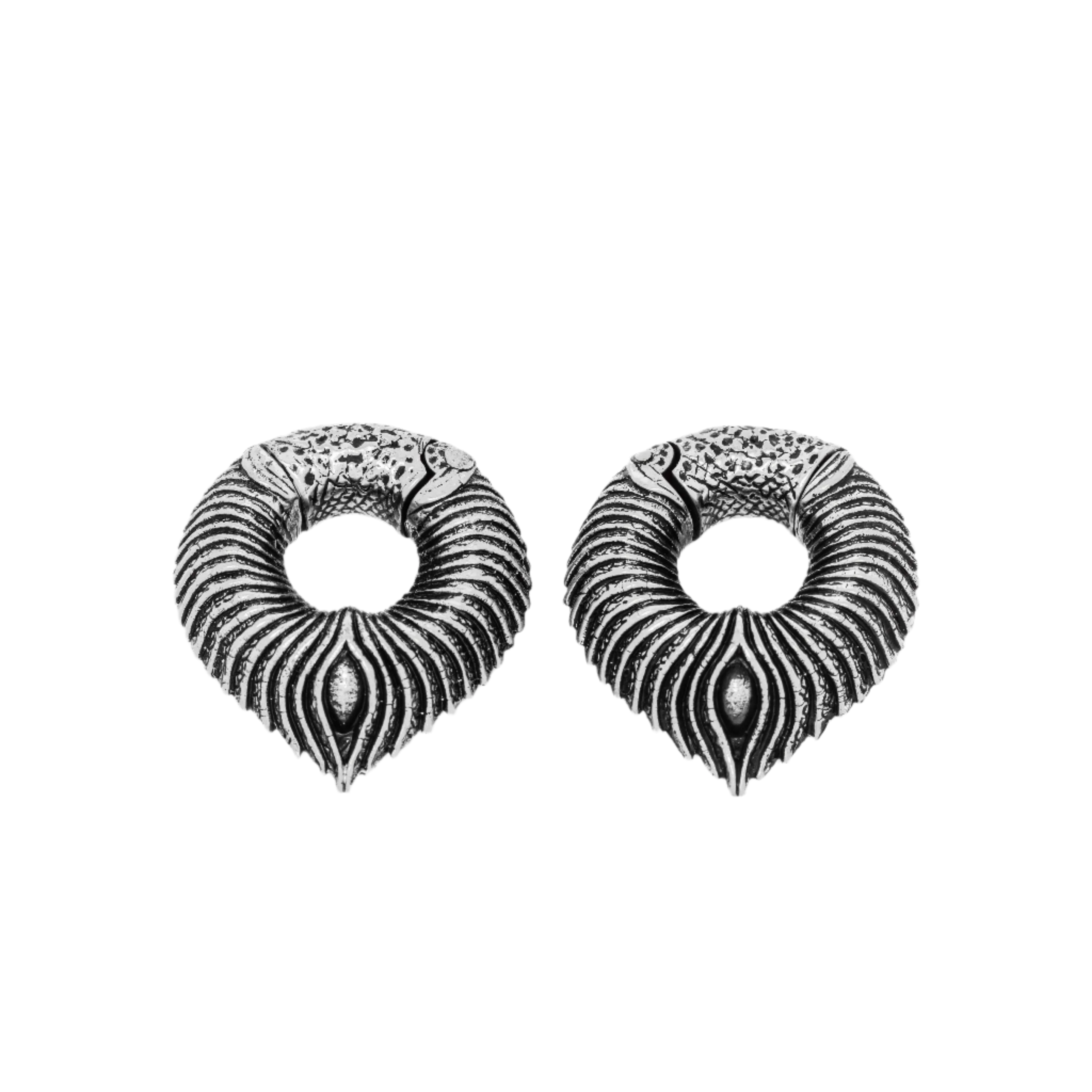 MARVDASHT Medium Cyborg Clicker Ear Weights in 925 Silver | 3/8" gauge