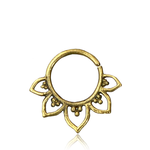 MAWAR Bague Septum Fleur de Lotus en Or | calibre 18