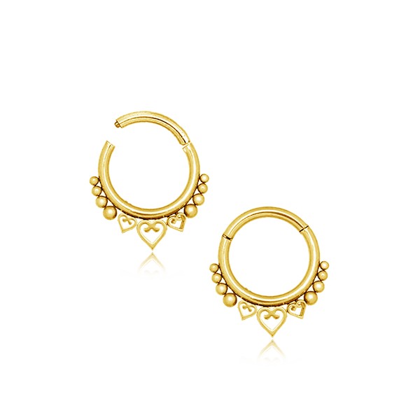 ALYA Lotus Flower Clicker Septum Ring in Gold | 16 gauge