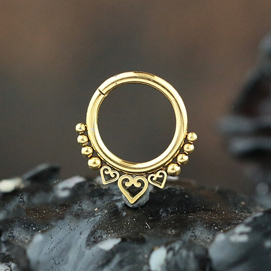 ALYA Lotus Flower Clicker Septum Ring en Or | calibre 16