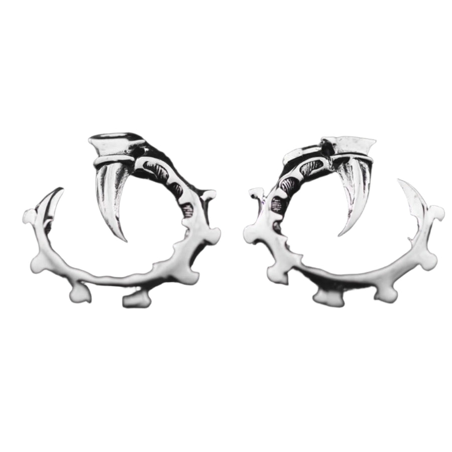 GIGER Biomechanical Open Ended Hoop Ear Weights in Silver 925 | 0 gauge