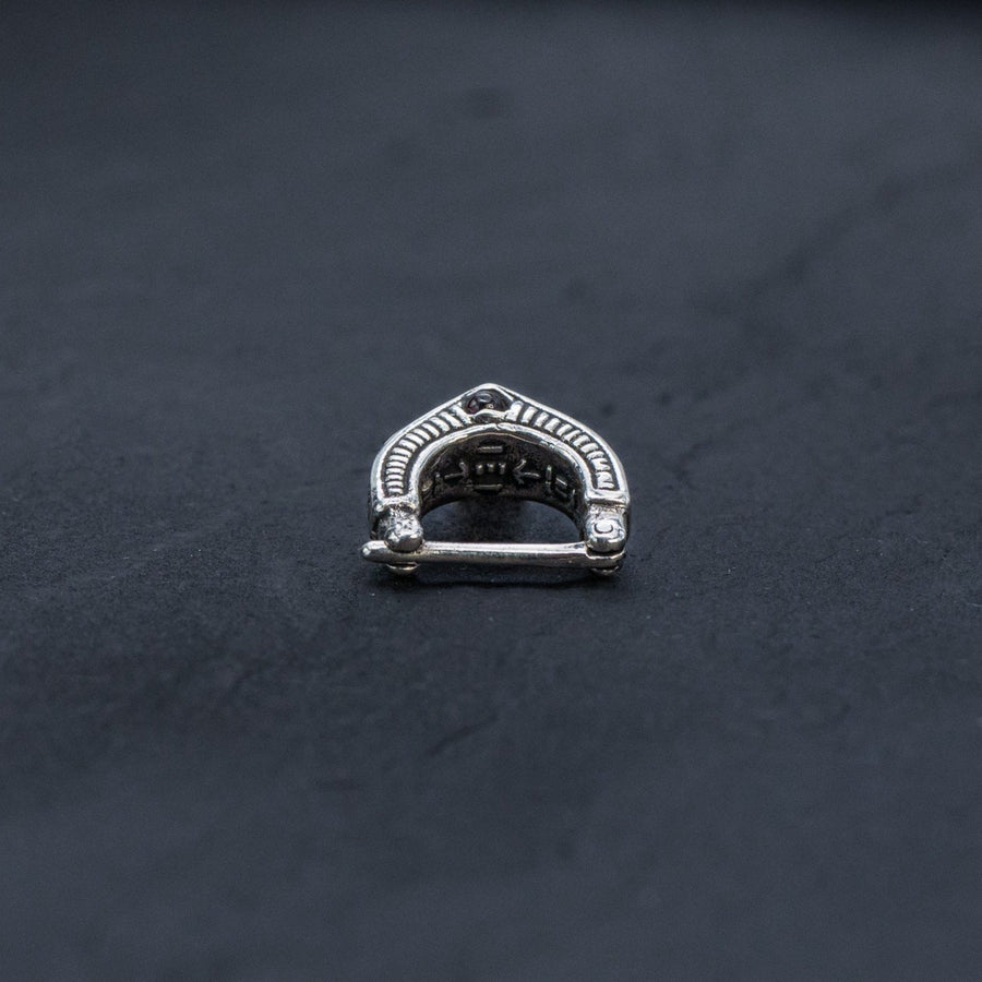 ELISIUM Cyborg Clicker Hoop Septum in Silver & Red Garnet | 18 gauge