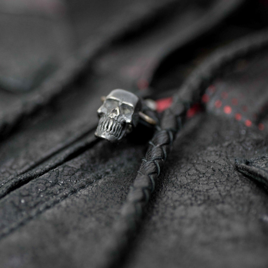 VENOM Men's Leather Hooded Vest Jacket | Black Lining
