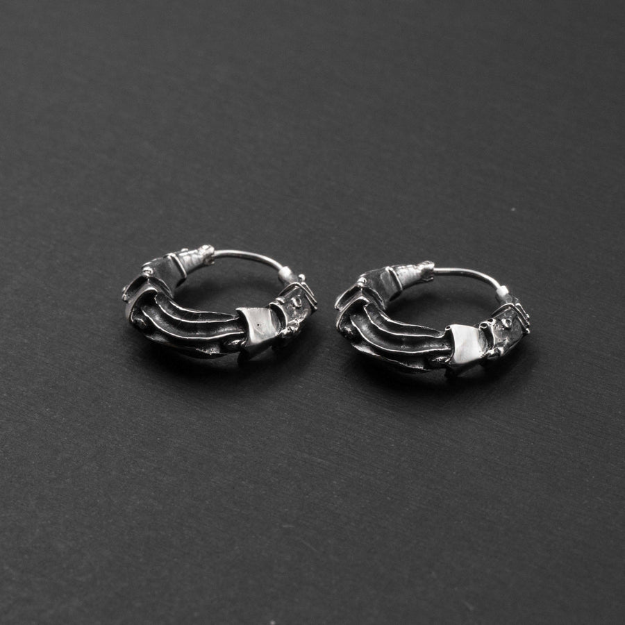 PROMETHEUS Small Cyborg Hoop Earrings 925 Silver | 18 gauge