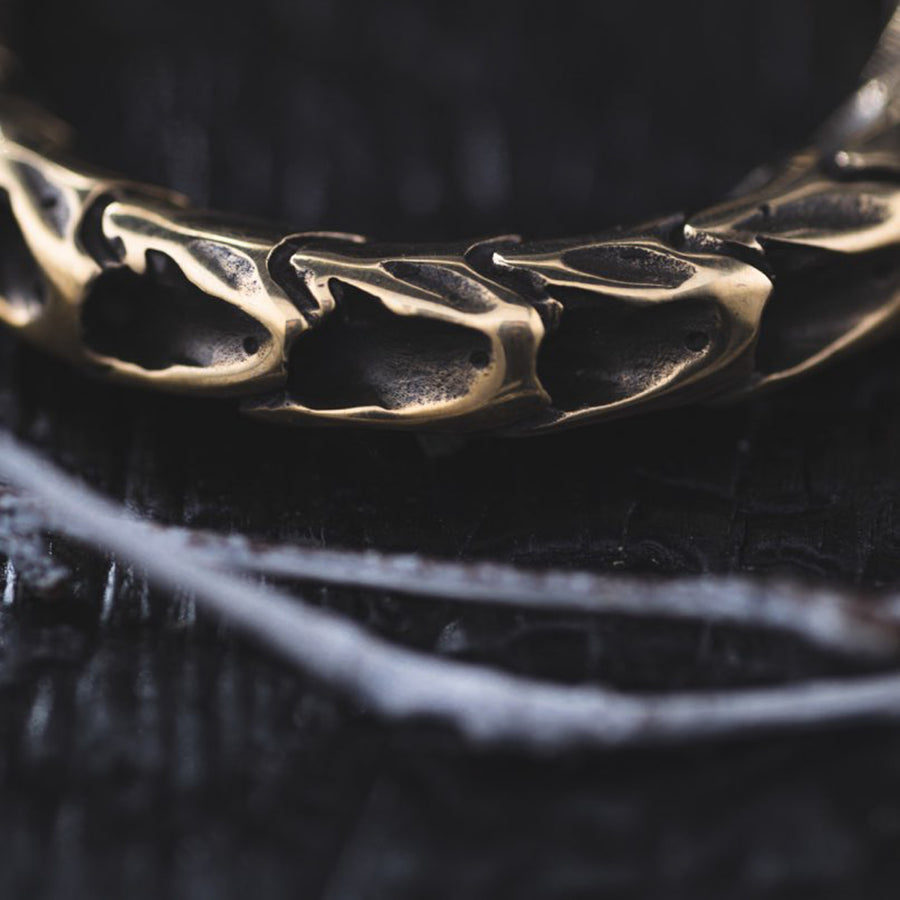 QUETZALCOATL Oversized Snake Spine Hoop Earrings in Gold | 14 gauge