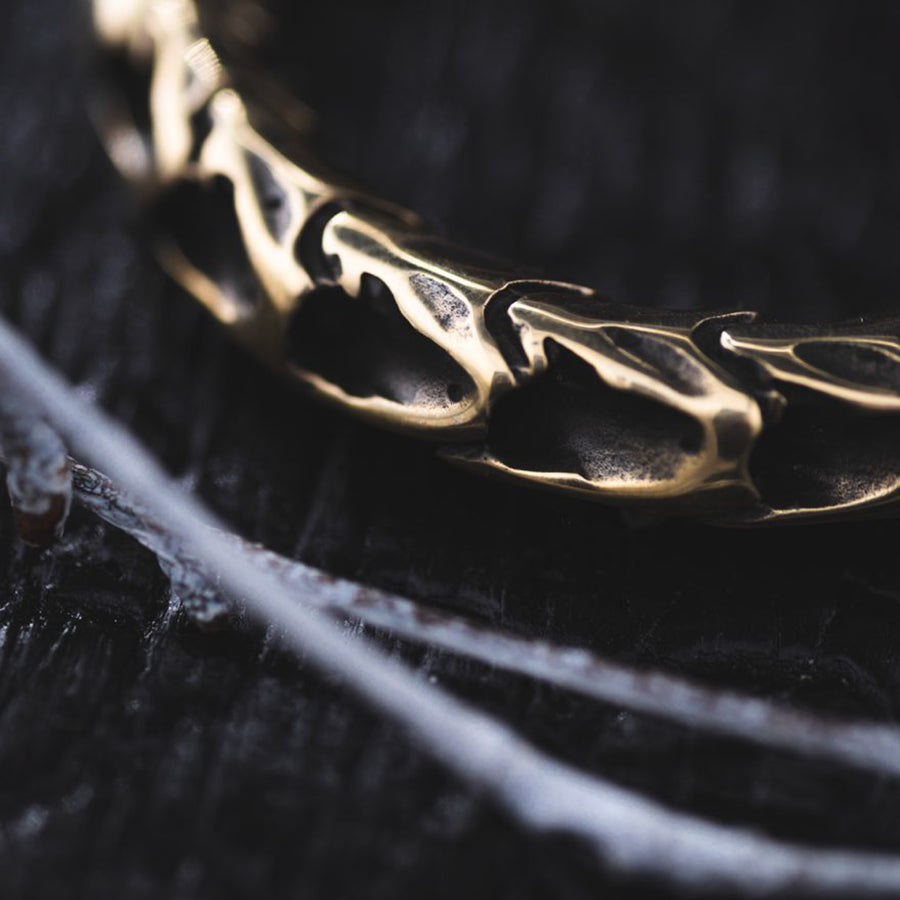 QUETZALCOATL Oversized Snake Spine Hoop Earrings in Gold | 14 gauge