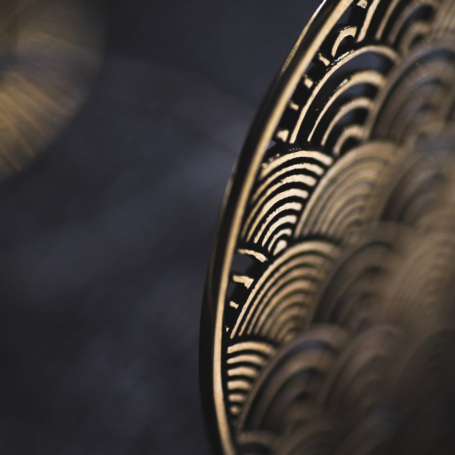 SEIGAIHA Boucles d'Oreilles Disque Géométrie Japonaises surdimensionnées en Or | calibre 16