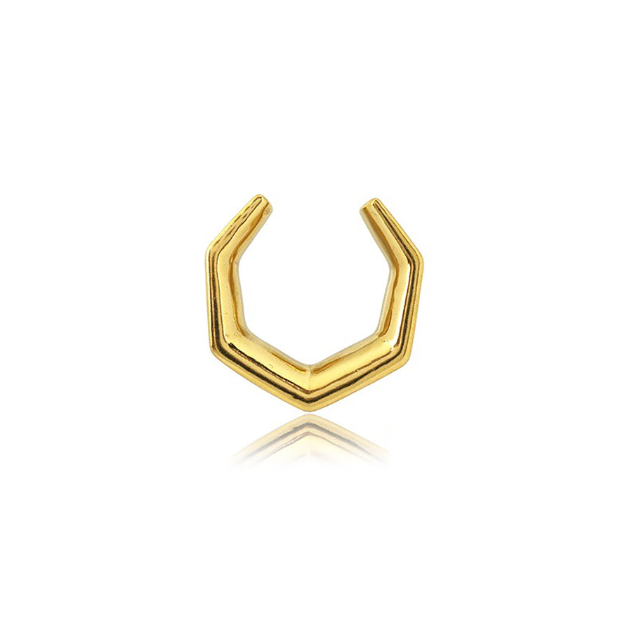 OCTAGON Minimalist Saddle Tunnels in Gold | 6mm to 25mm / 2g to 1Inch