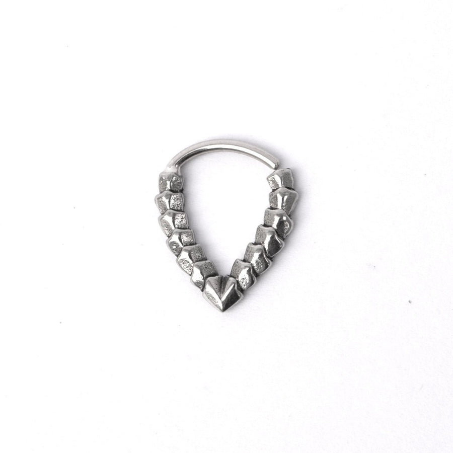 KAMO Biomech Teardrop Septum Ring en argent | calibre 18