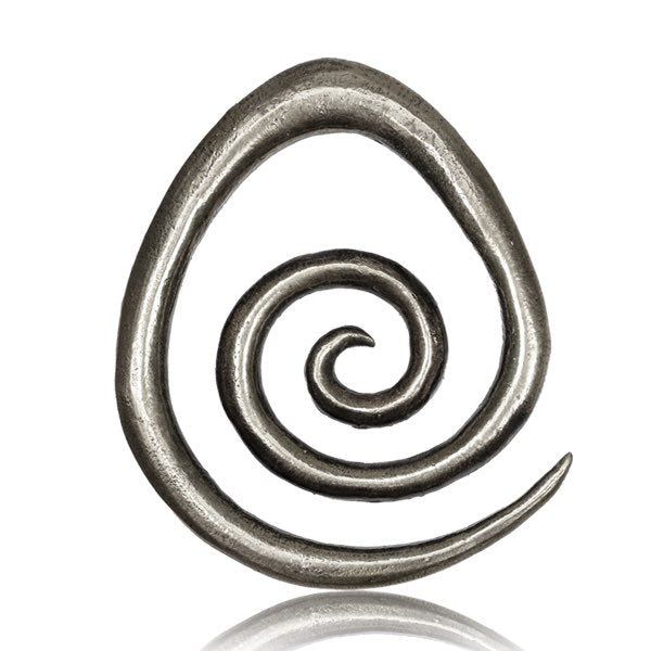 SPIRAL Minimalist Ear Hangers in Silver | 0 gauge