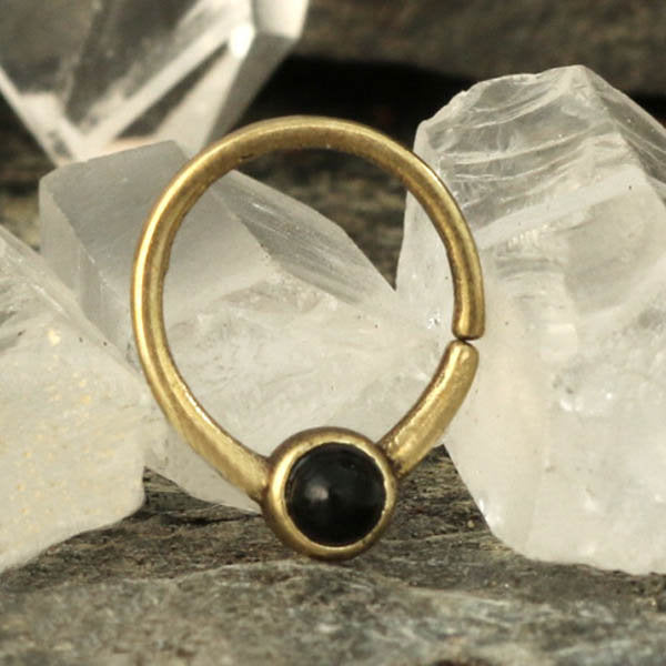 NAE - Onyx Jewelry, Ethnic Septums, Nose Ring, Gemstone Piercing 18g - 1mm