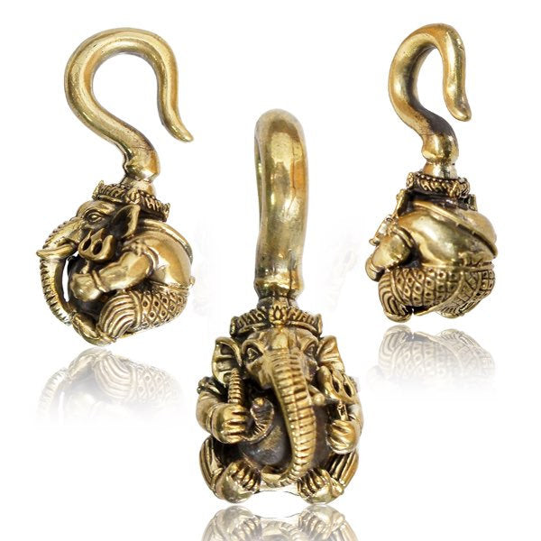 GANESH Tribal Ear Weights en or | calibre 6 