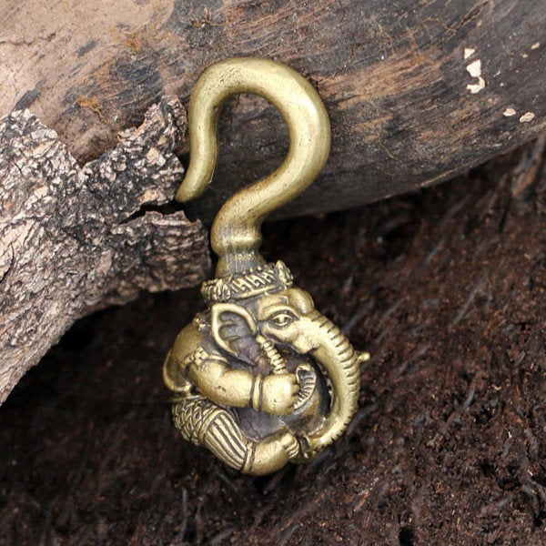 GANESH Tribal Ear Weights en or | calibre 6 