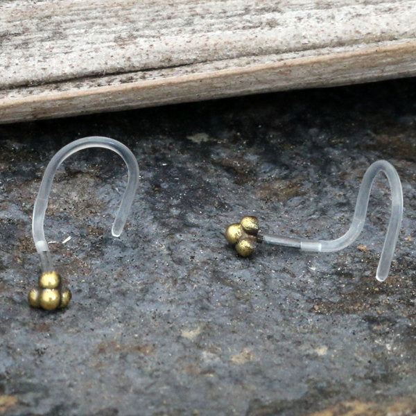 TRINITY Nose Screw Stud in Gold or Silver | 20 gauge