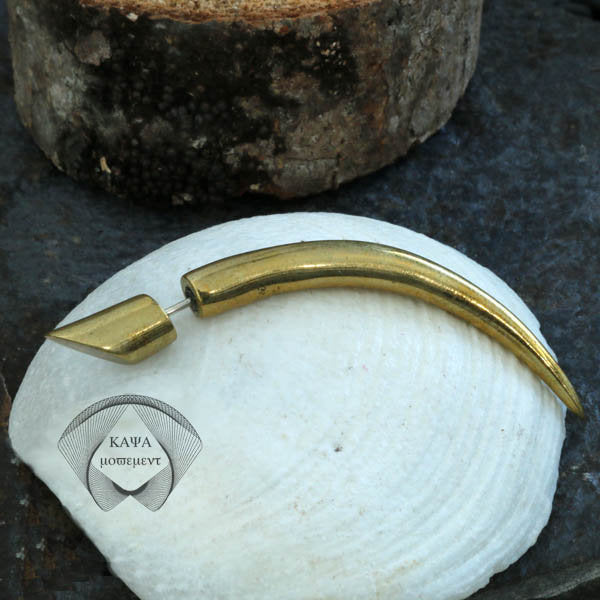 PIKA Fake Talon Gauge Earrings in Gold with 925 Silver Post | 20 gauge