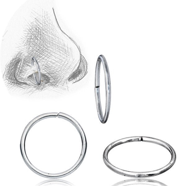 INDUS Seamless Minimalist Hoop Ring in Silver | 20 gauge