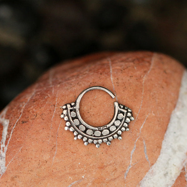 GAE Mandala Septum Ring in Silver | 18 gauge