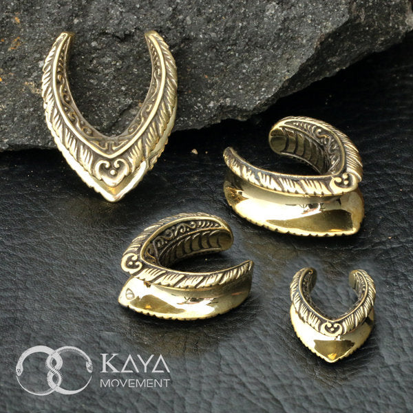 MYRI Tribal Saddle Tunnels in Gold | 12mm to 25mm gauge