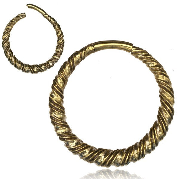 TOWA Thick Hoop Ear Weights in Gold | 6 gauge