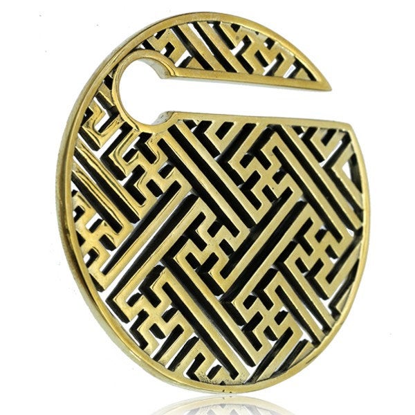 SAYL Poids d'oreille disque Sayagata en laiton doré | calibre 00