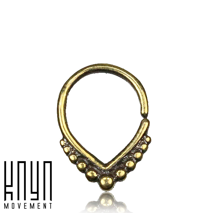 LILY Seamless Teardrop Septum Ring in Gold | 18 gauge