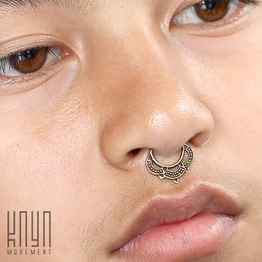 MANDA Bague Septum Mandala en Or | calibre 20 ou 18