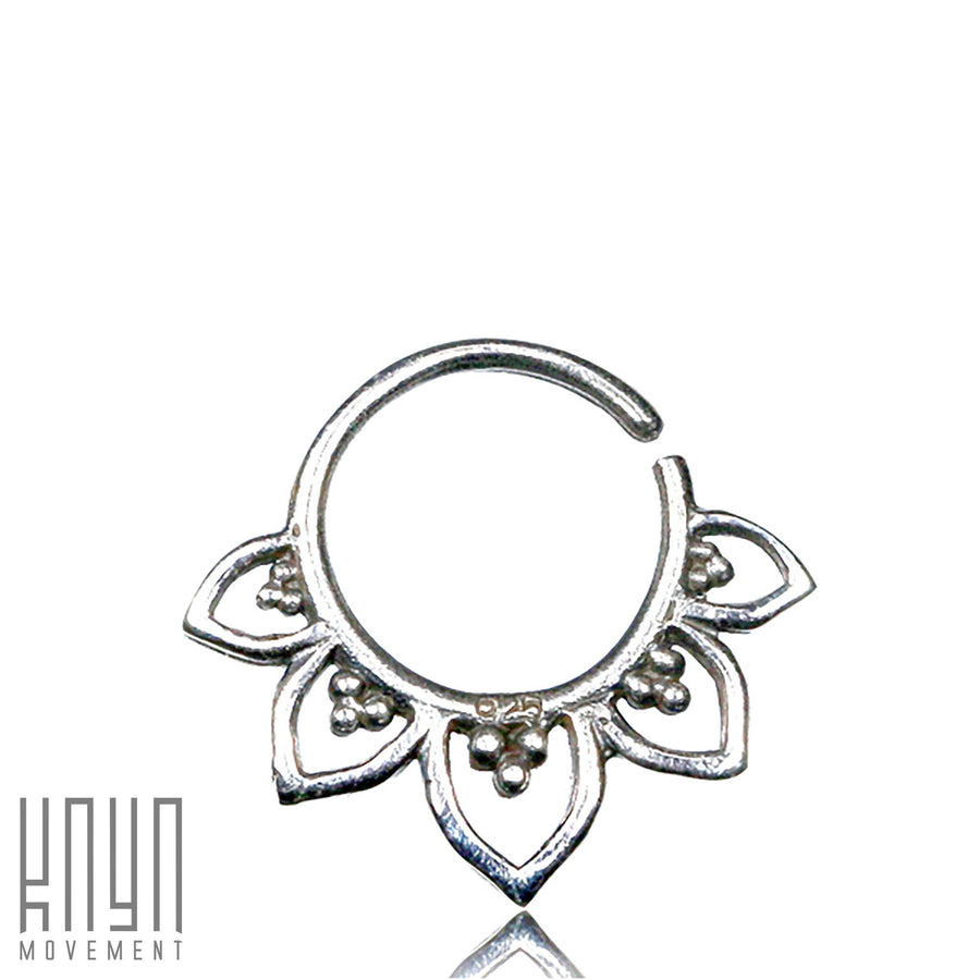 MAWAR Bague Septum Fleur de Lotus en Argent | calibre 18