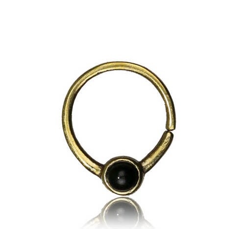 NAE - Onyx Jewelry, Ethnic Septums, Nose Ring, Gemstone Piercing 18g - 1mm
