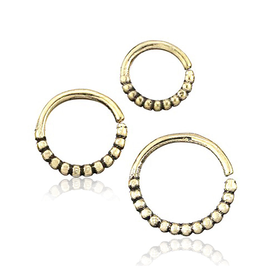 ORA Beaded Nose Ring in Gold | 16 gauge