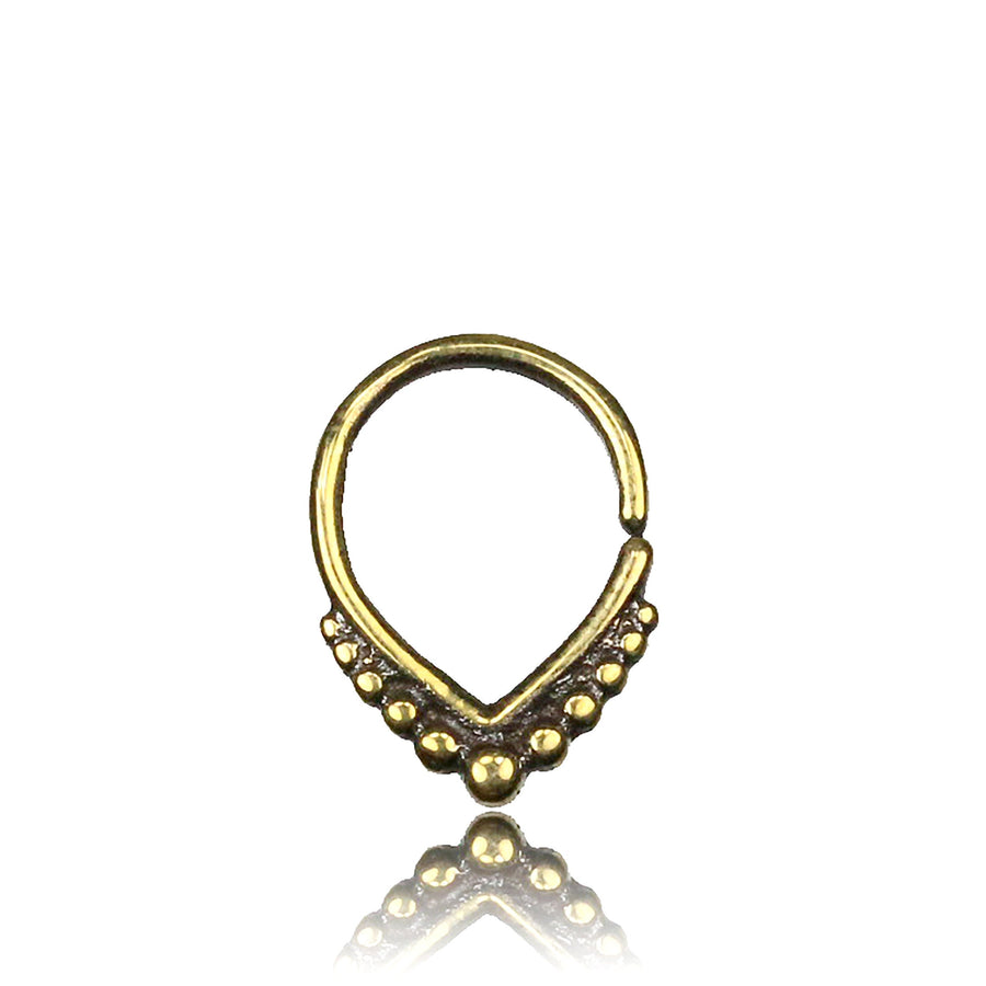 LILY Seamless Teardrop Septum Ring in Gold | 18 gauge