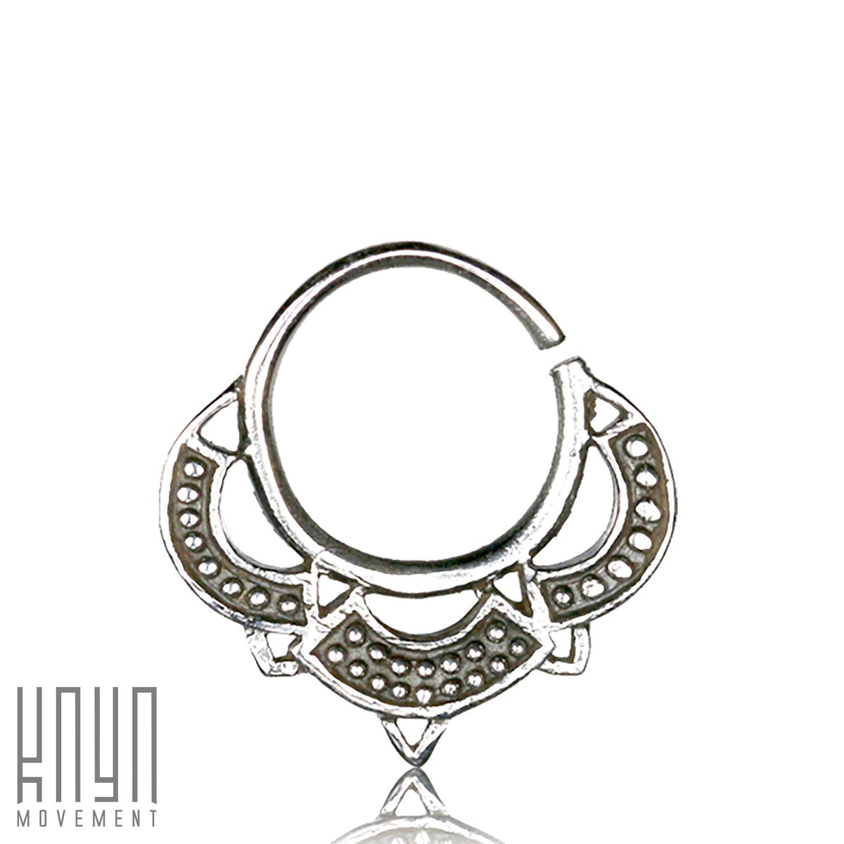 Silver-tone lotus septum — 8 mm
