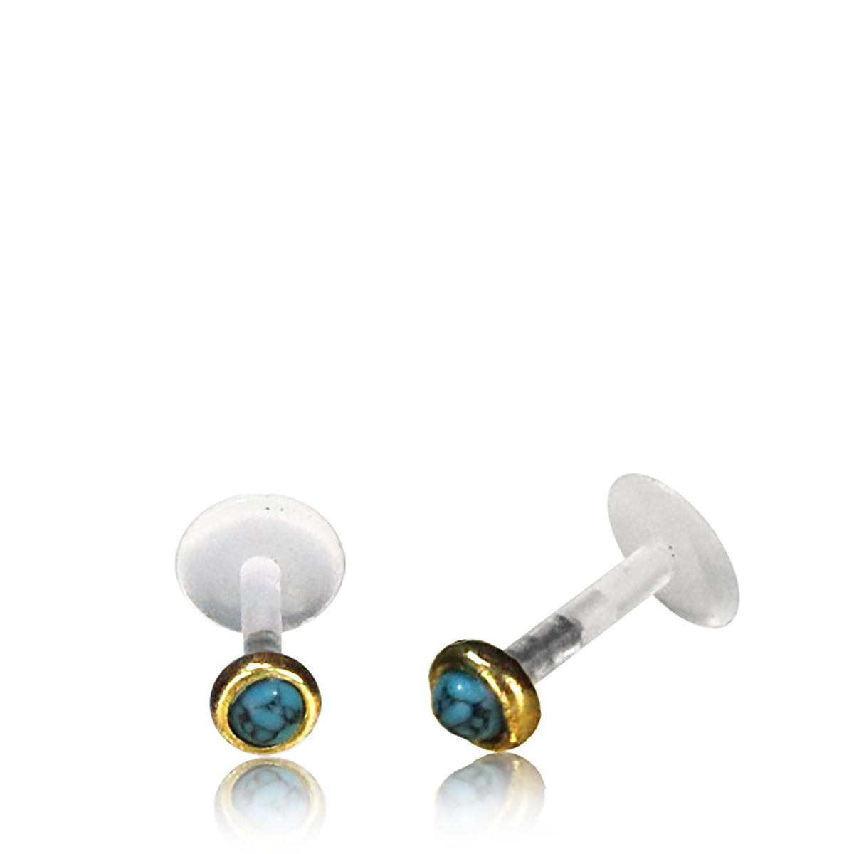KEA Labret en laiton doré & Turquoise | calibre 16