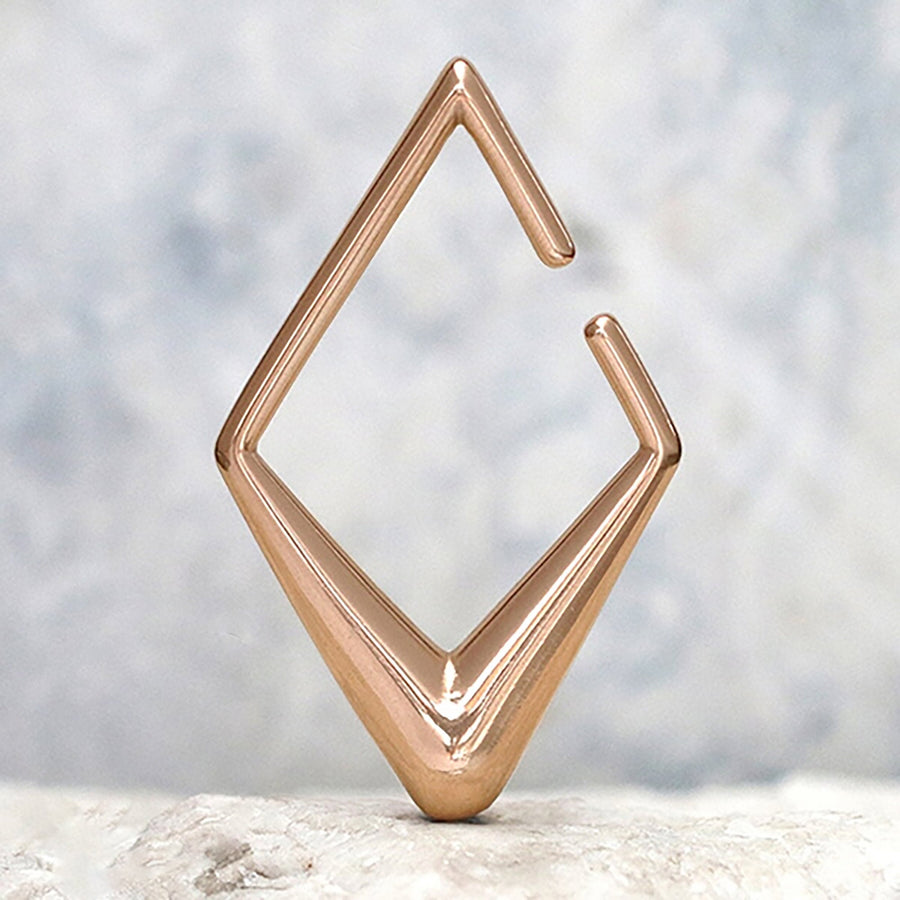 Minimalist Diamond Ear Hangers in Rose Gold | 2 gauge