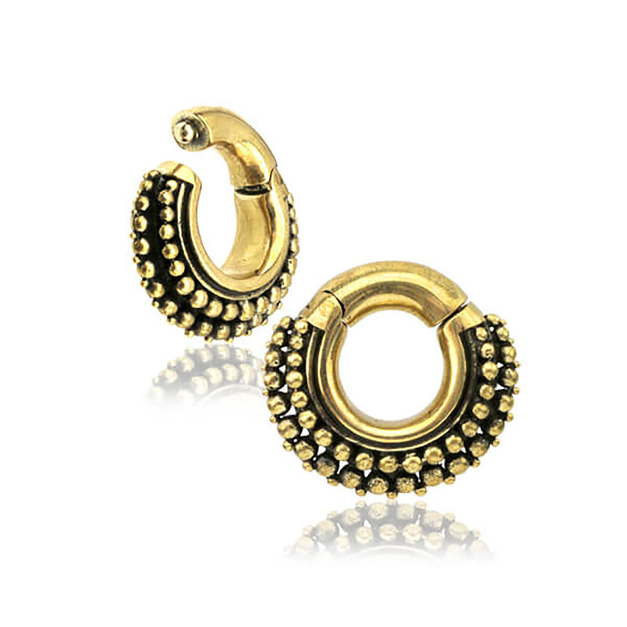 MAHAL Small Hoop Ear Weights in Gold with Clicker | 2 gauge