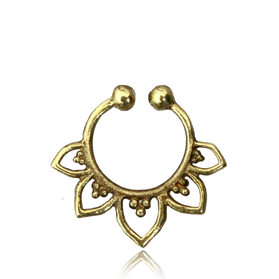 MAWAR Lotus Faux Septum Anneau en Or