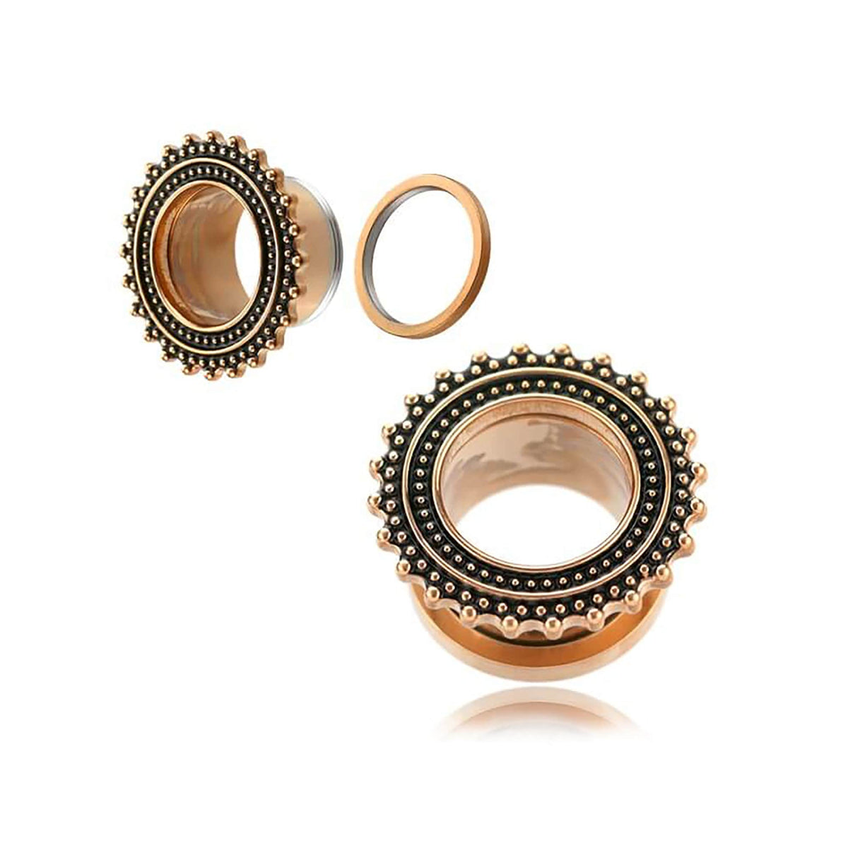 Tunnels rose doré pour lobes étirés
