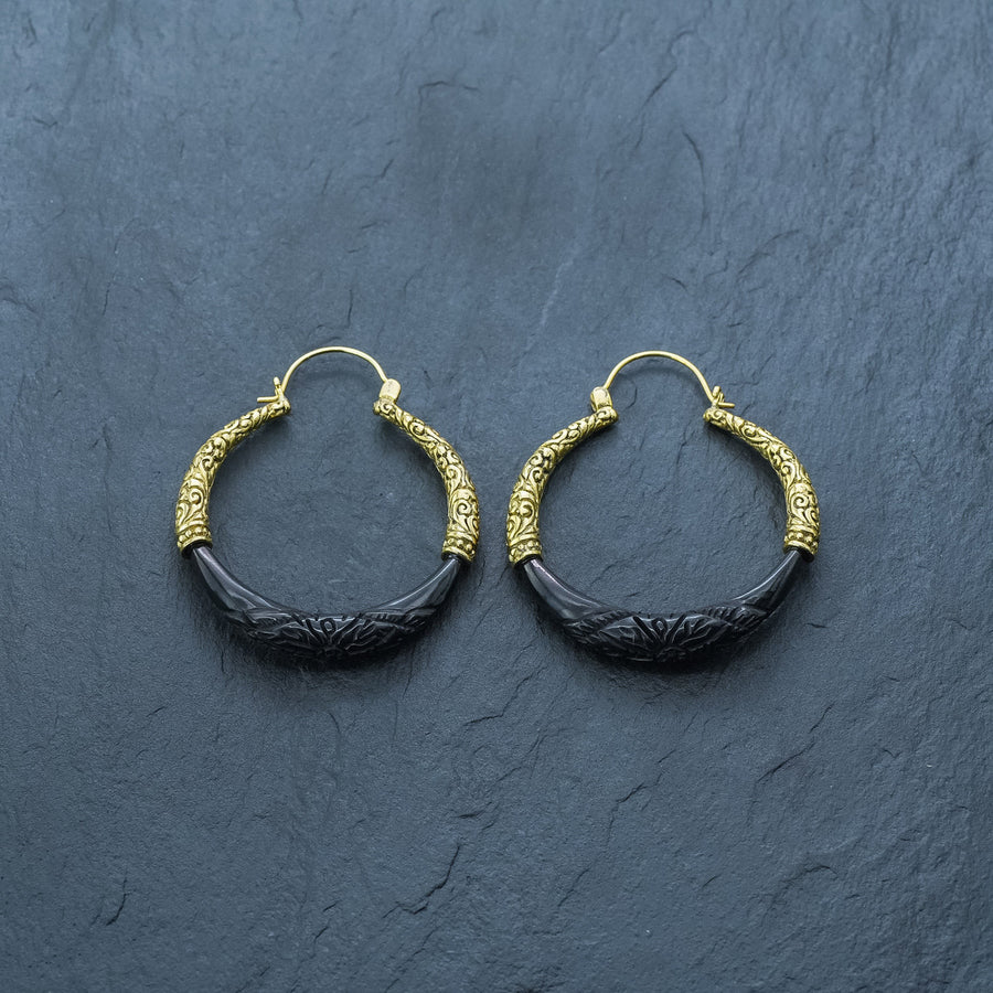 Handmade Boho and Tribal Horn Earrings - Buffalo Horn, Unique Black Horn, and Cool Statement Earrings